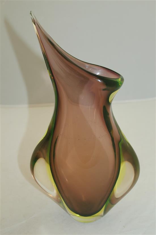 Eleven Murano Sommerso glass vases, 1950s-70s, 18cm - 38cm